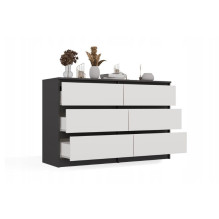 M6 MALWA CHEST OF DRAWERS 120 CM 6 DRAWERS ANTHRACITE / WHITE M6 MALWA CHEST OF DRAWERS 120 CM 6 DRAWERS ANTHRACITE / WHITE