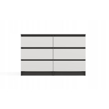 M6 MALWA CHEST OF DRAWERS 120 CM 6 DRAWERS ANTHRACITE / WHITE M6 MALWA CHEST OF DRAWERS 120 CM 6 DRAWERS ANTHRACITE / WHITE