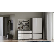 M6 MALWA CHEST OF DRAWERS 120 CM 6 DRAWERS ANTHRACITE / WHITE M6 MALWA CHEST OF DRAWERS 120 CM 6 DRAWERS ANTHRACITE / WHITE