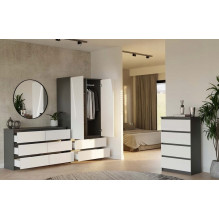M6 MALWA CHEST OF DRAWERS 120 CM 6 DRAWERS ANTHRACITE / WHITE M6 MALWA CHEST OF DRAWERS 120 CM 6 DRAWERS ANTHRACITE / WHITE