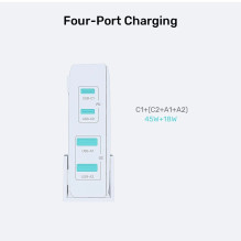 GaN tinklo įkroviklis - Unitek P1228AWH01-EU, 70 W, 2 x USB-C, 2 x USB-A GaN tinklo įkroviklis - Unitek P1228AWH01-EU, 70 W, 2 x USB-C, 2 x USB-A