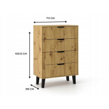 SCANDI 4S SLIM ĄŽUOLINĖ ARTISAN KOMODA SU STALČIAIS SCANDI 4S SLIM ĄŽUOLINĖ ARTISAN KOMODA SU STALČIAIS