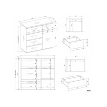 MALWA 1D5S WHITE CHEST OF DRAWERS