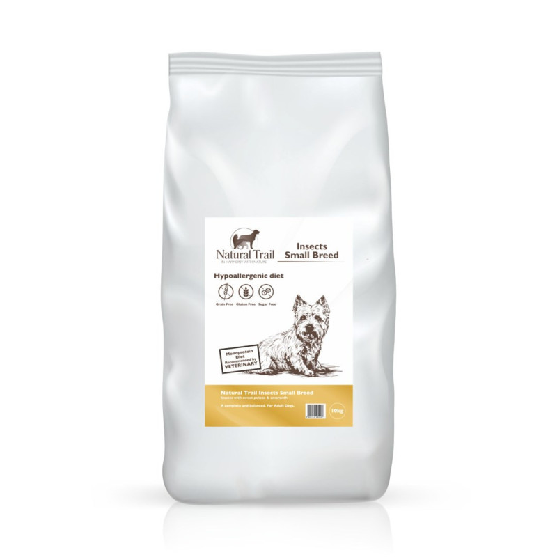 NATURAL TRAIL Premium Insects mažų veislių sausas šunų ėdalas – 10 kg
