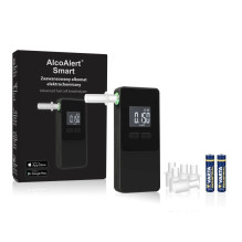 „AlcoAlert Smart“ elektrocheminis alkotesteris, juodas
