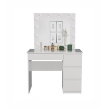 MIJAS DESK SET, RIGHT-HANDED, WHITE + MARINA MIRROR MIJAS DESK SET, RIGHT-HANDED, WHITE + MARINA MIRROR