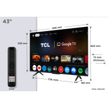TCL P7K 43P7K TV 109.2 cm (43") 4K Ultra HD Smart TV Wi-Fi Metallic 430 cd / m²