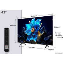 TCL P7K 43P7K televizorius 109,2 cm (43") 4K Ultra HD išmanusis televizorius „Wi-Fi“ metalinis 430 cd/m²