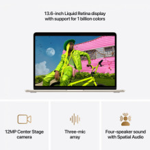 Apple MacBook Air 13.6 Retina M5 16GB 512SSD EN Starlight MDHA4ZE / A Nešiojamas kompiuteris