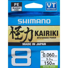 Braid Shimano Kairiki 8 0,060mm 150m 5,3kg M. Green Braid Shimano Kairiki 8 0,060mm 150m 5,3kg M. Green