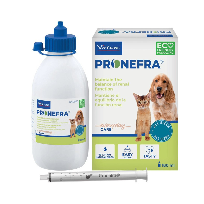 VIRBAC Pronefra papildai inkstų veiklai šunims ir katėms, 180 ml