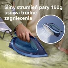 „Philips 6000“ serijos DST6120 / 20 lygintuvas Garinis lygintuvas „SteamGlide Plus“ padas 2600 W Mėlyna