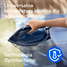 „Philips 6000“ serijos DST6120 / 20 lygintuvas Garinis lygintuvas „SteamGlide Plus“ padas 2600 W Mėlyna