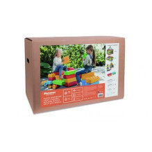 Marioinex 'brick' building blocks + 2 wheels, 30 pieces