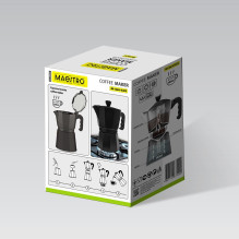 Maestro 6 cup coffee machine MR-1666-6-BLACK black Maestro 6 cup coffee machine MR-1666-6-BLACK black