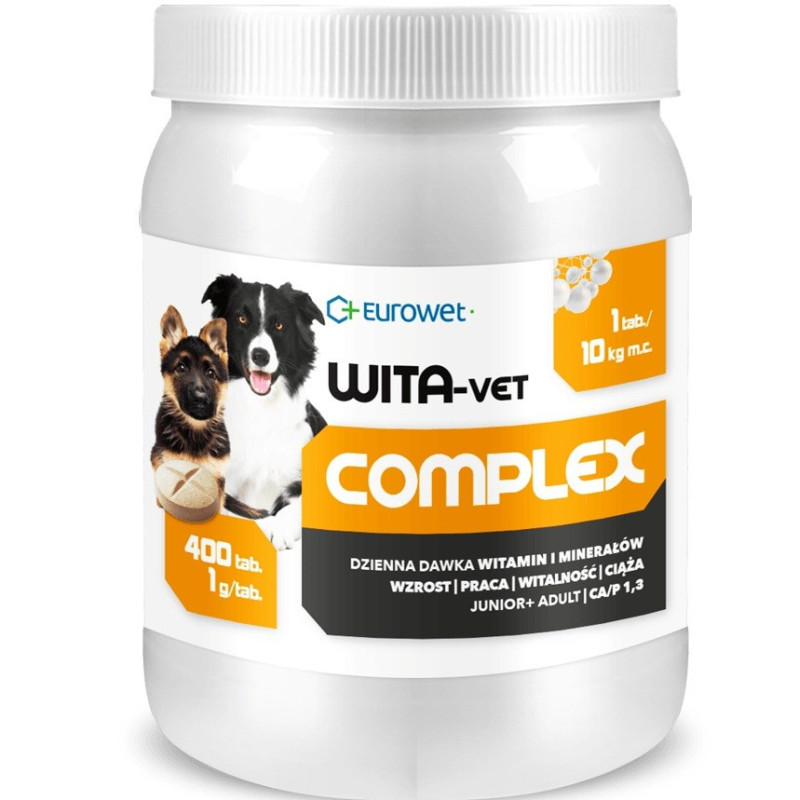 EUROWET Wita-Vet Complex - papildai šunims - 400 tablečių