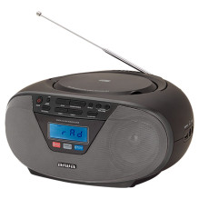 Aiwa BBTU-400BK nešiojama stereo sistema, analoginė ir skaitmeninė, 6 W, FM, juoda, MP3 atkūrimas