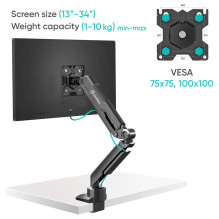 ONKRON G90-B Swivel and tilt desk mount for 13'-34' monitors, max. 10 kg, with rotation, black ONKRON G90-B Swivel and tilt desk mount for 13'-34' monitors, max. 10 kg, with rotation, black