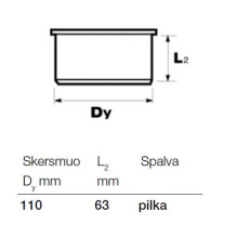 Vidaus kanalizacijos aklė Wavin, Ø 110 mm