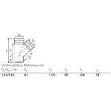 Sewer branch 110x110x45 PVC, brown Sewer branch 110x110x45 PVC, brown