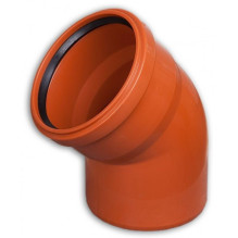 Sewer bend 160x45 PVC, colour-brown