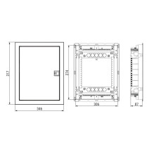 Modulinis skydas ETI 12+2 mod. ECG14, potinkinis, IP40 Modulinis skydas ETI 12+2 mod. ECG14, potinkinis, IP40