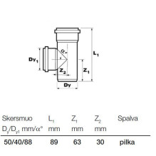 Tee internal D40 / 50 / x87 / 88 PP Tee internal D40 / 50 / x87 / 88 PP