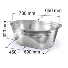 Cinkuota vonelė, 100 l, 78 x 65 x 32 cm Cinkuota vonelė, 100 l, 78 x 65 x 32 cm