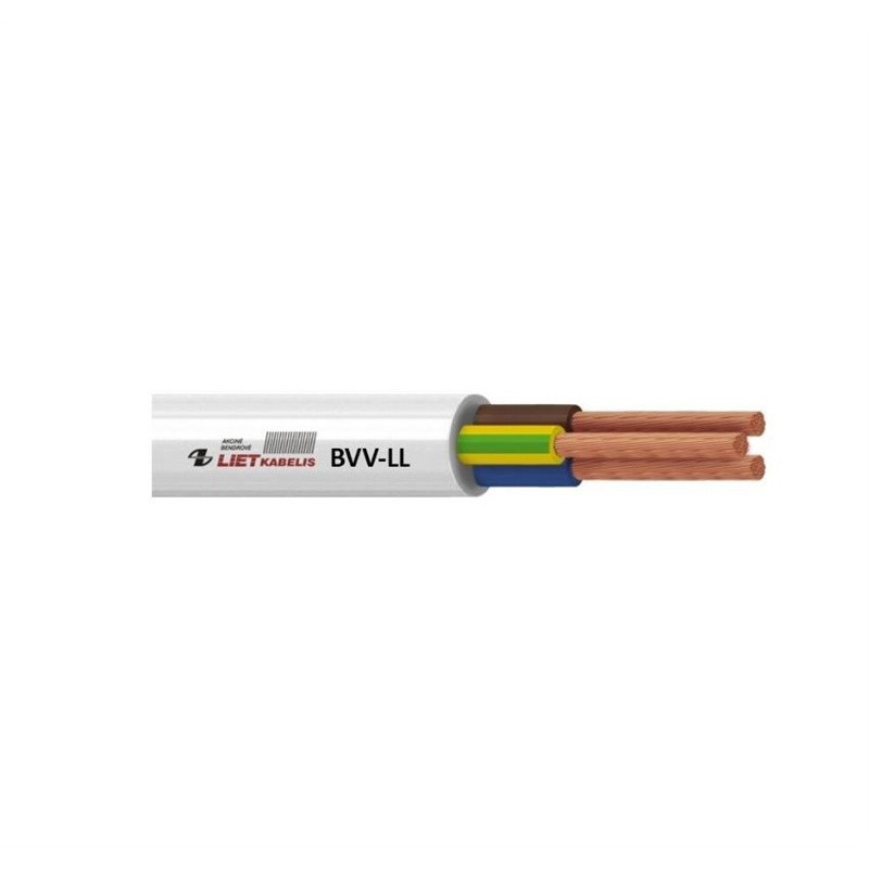 Kabelis Lietkabelis BVV-LL, 5 x 1 mm², baltas