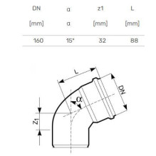 Elbow external D160x15° Elbow external D160x15°