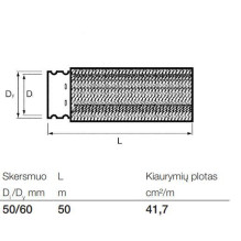 Rievėtas drenažo vamzdis su geotekstile Wavin, Ø 50 / 60 mm Rievėtas drenažo vamzdis su geotekstile Wavin, Ø 50 / 60 mm