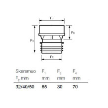 Vakuuminis ventilis Wavin MiniVent, Ø 32-50 mm