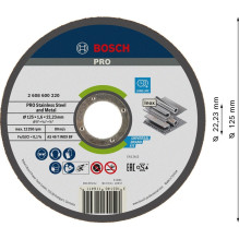 CUTTING DISC BOSCH 125X22X1,6MM INOX CUTTING DISC BOSCH 125X22X1,6MM INOX