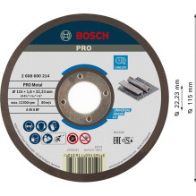 CUTTING DISC FOR METAL 115X22X1,6 MM