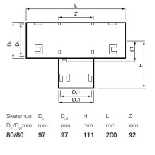 DRAINAGE T PIPE D80 / 80X90 DRAINAGE T PIPE D80 / 80X90
