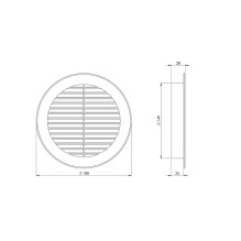 GRILLE VENTILATION D150, WHITE GRILLE VENTILATION D150, WHITE