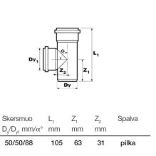 Branch s&w 50x50 / 88 PVC, grey Branch s&w 50x50 / 88 PVC, grey