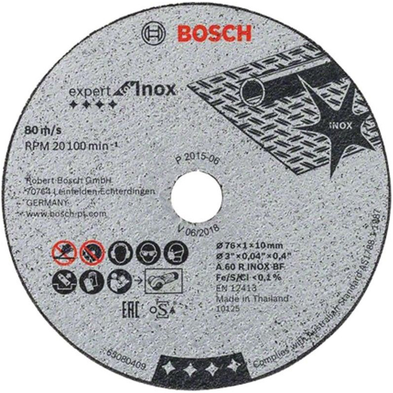 CUTTING DISC BOSCH INOX 76X10MM 5PC