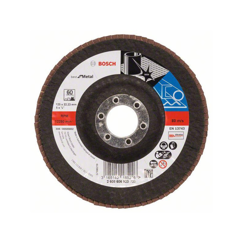 FLAP DISC 125MM DIA X 22MM - G60