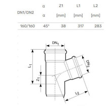 Tee external D160 / 160x45° Tee external D160 / 160x45°