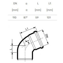 Vidaus kanalizacijos alkūnė Ultra dB, Ø 110 mm, 87° Vidaus kanalizacijos alkūnė Ultra dB, Ø 110 mm, 87°