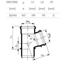 Tee internal D40 / 50x45 Tee internal D40 / 50x45