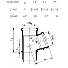 Tee internal D40 / 50x67 Tee internal D40 / 50x67