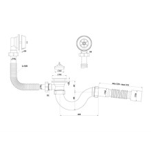 Vonios sifonas Aniplast C6155EU, 1½ x 40 / 50 mm Vonios sifonas Aniplast C6155EU, 1½ x 40 / 50 mm
