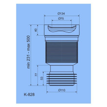 Unitazo mova Ani Plast K828, Ø 110 / 134 mm Unitazo mova Ani Plast K828, Ø 110 / 134 mm