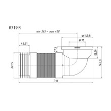 WC FLEXIBLE EXTENDER 90° SHORT K719REU