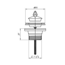 WASTE 1 1 / 4 WITH SS GRID+PLAST PLUG M205 WASTE 1 1 / 4 WITH SS GRID+PLAST PLUG M205