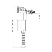 WC SIDE FILL VALVE,PLAST FITT 3 / 8 WC5030 WC SIDE FILL VALVE,PLAST FITT 3 / 8 WC5030