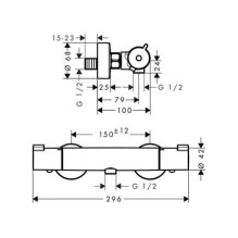 Termostatinis dušo maišytuvas Hansgrohe Ecostat 1001CL Termostatinis dušo maišytuvas Hansgrohe Ecostat 1001CL