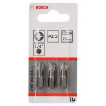 Atsuktuvų antgaliai Bosch Extra Hard PZ2, 25 mm, 3 vnt Atsuktuvų antgaliai Bosch Extra Hard PZ2, 25 mm, 3 vnt